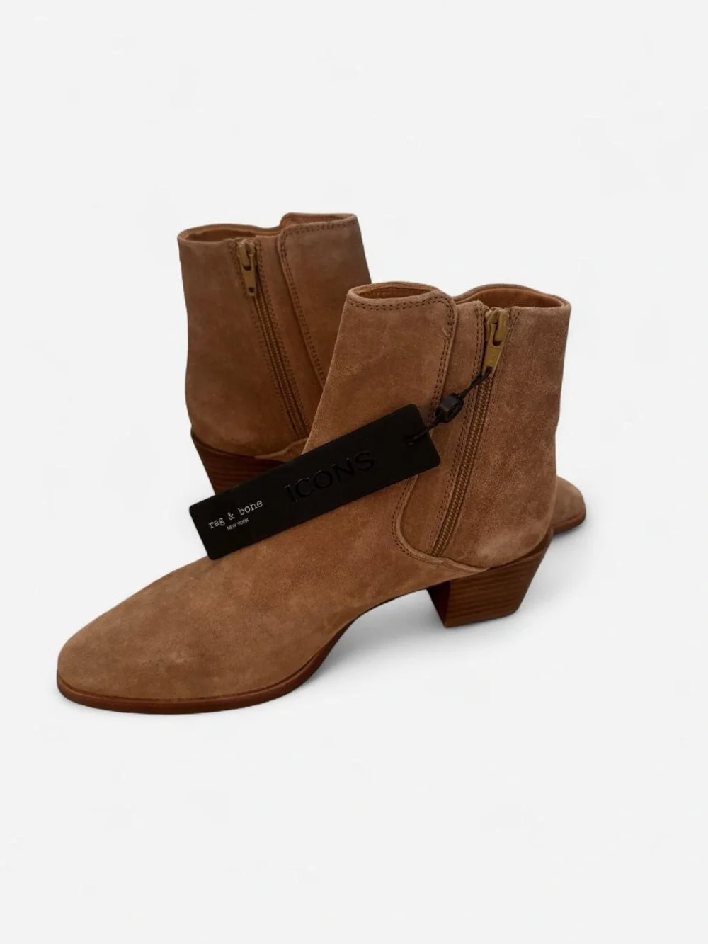 $450 RAG & BONE Rover Zip Mid Heel Booties
